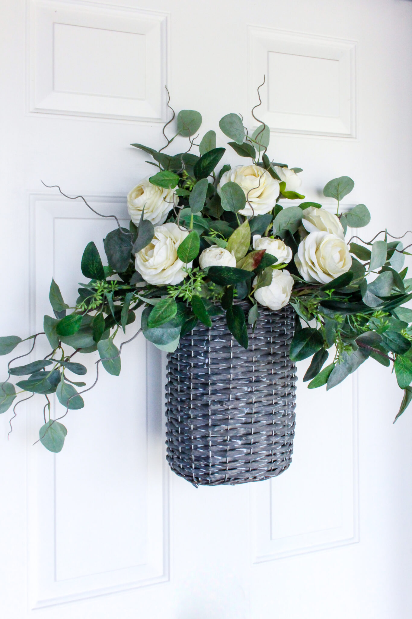 How To Create An Easy Floral Spring Door Basket DIY - Inspiration For Moms