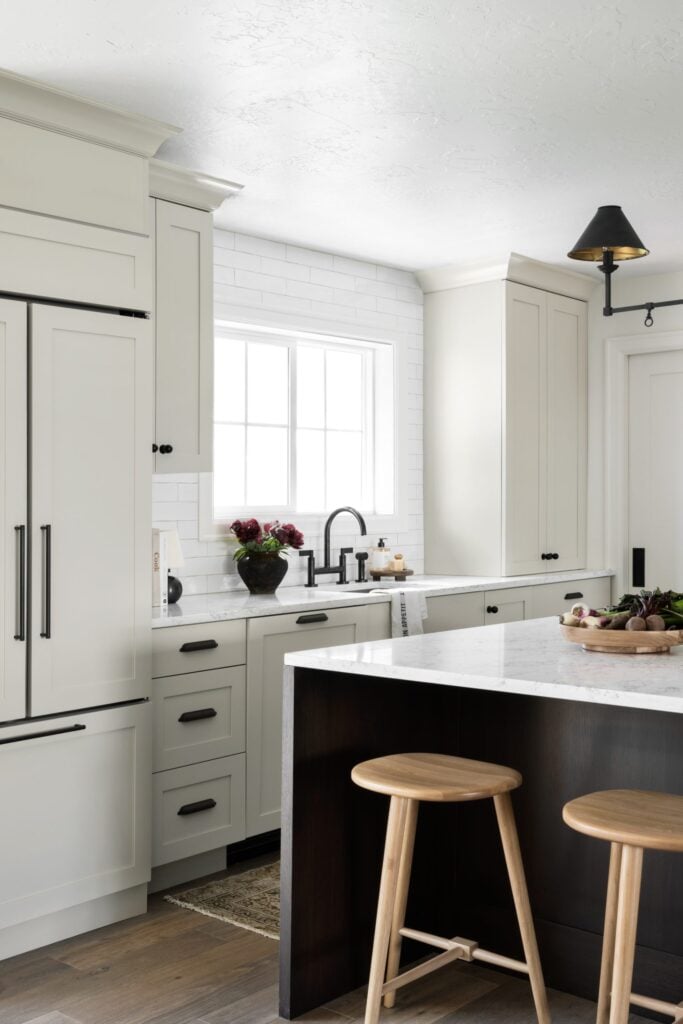 SW Agreeable Gray kitchen cabinets